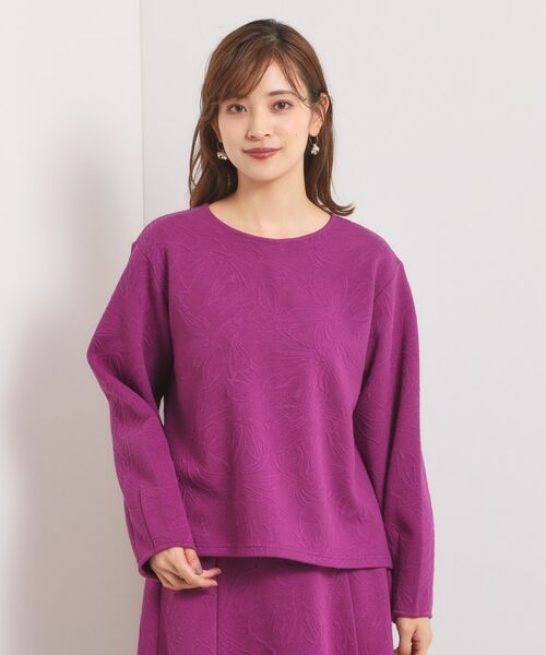 ITS'DEMO / イッツデモ カットソー | 【洗濯機OK／セットアップ可】花柄ジャカードトップス | 詳細17