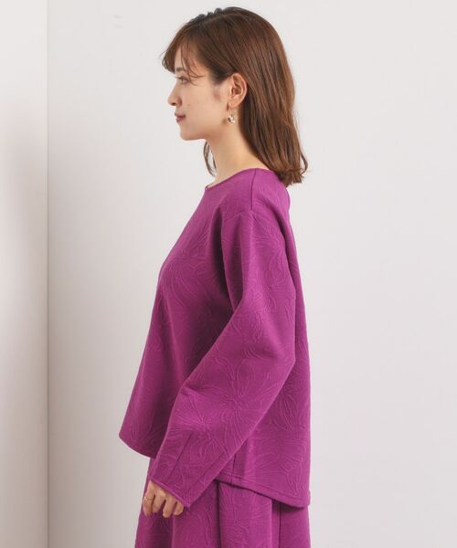 ITS'DEMO / イッツデモ カットソー | 【洗濯機OK／セットアップ可】花柄ジャカードトップス | 詳細18