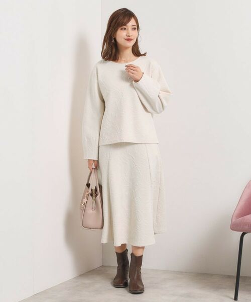 ITS'DEMO / イッツデモ カットソー | 【洗濯機OK／セットアップ可】花柄ジャカードトップス | 詳細2