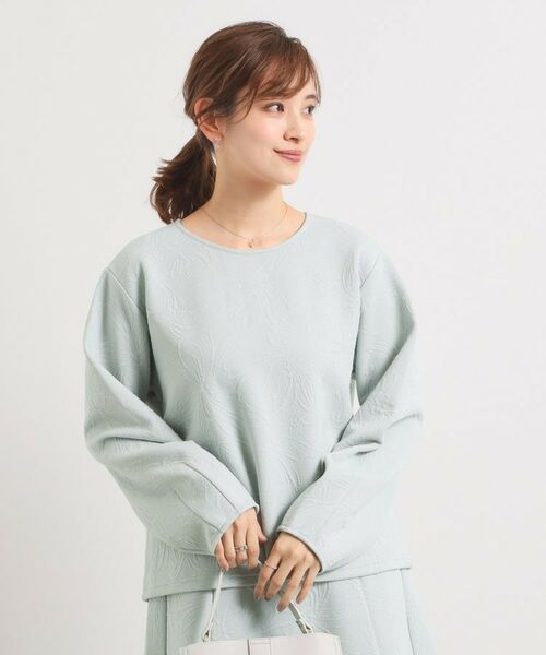 ITS'DEMO / イッツデモ カットソー | 【洗濯機OK／セットアップ可】花柄ジャカードトップス | 詳細9