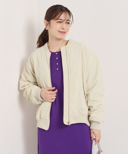 ITS'DEMO / イッツデモ レザーブルゾン・ジャケット | バックシャーリングMA－1 | 詳細1