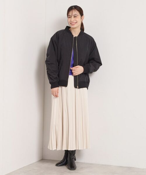 ITS'DEMO / イッツデモ レザーブルゾン・ジャケット | バックシャーリングMA－1 | 詳細10