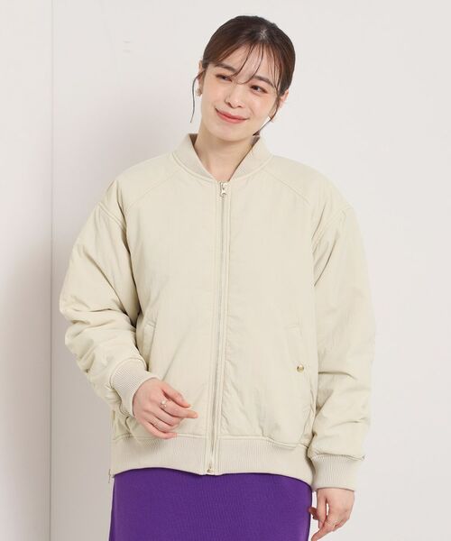 ITS'DEMO / イッツデモ レザーブルゾン・ジャケット | バックシャーリングMA－1 | 詳細12