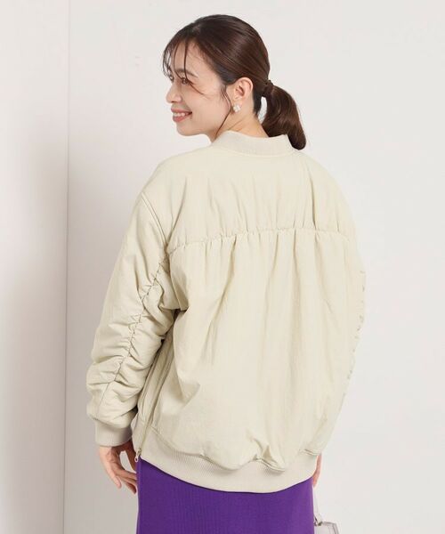 ITS'DEMO / イッツデモ レザーブルゾン・ジャケット | バックシャーリングMA－1 | 詳細2