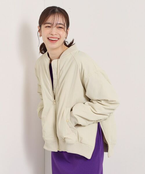 ITS'DEMO / イッツデモ レザーブルゾン・ジャケット | バックシャーリングMA－1 | 詳細3