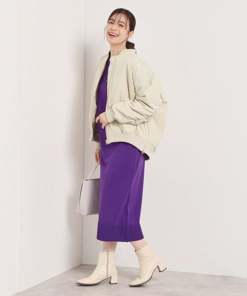 ITS'DEMO / イッツデモ レザーブルゾン・ジャケット | バックシャーリングMA－1 | 詳細5