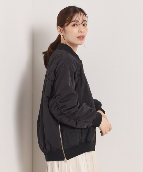 ITS'DEMO / イッツデモ レザーブルゾン・ジャケット | バックシャーリングMA－1 | 詳細8