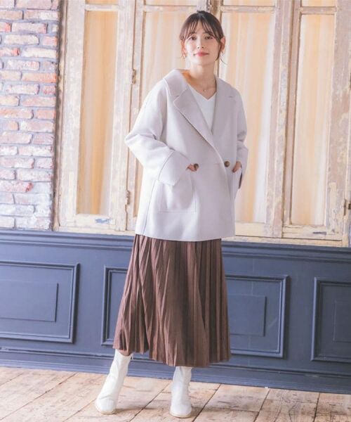 ITS'DEMO / イッツデモ その他アウター | 裏リブミディ丈ダブルコート | 詳細1