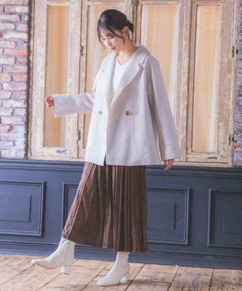 ITS'DEMO / イッツデモ その他アウター | 裏リブミディ丈ダブルコート | 詳細2