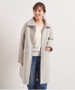 ITS'DEMO / イッツデモ ステンカラーコート | 裏リブ衿付きコート