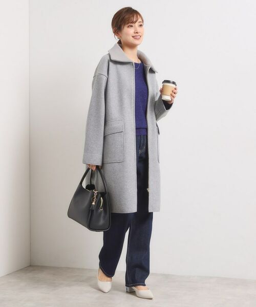 ITS'DEMO / イッツデモ ステンカラーコート | 裏リブ衿付きコート | 詳細10