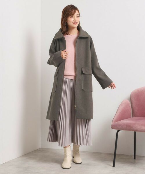 ITS'DEMO / イッツデモ ステンカラーコート | 裏リブ衿付きコート | 詳細15