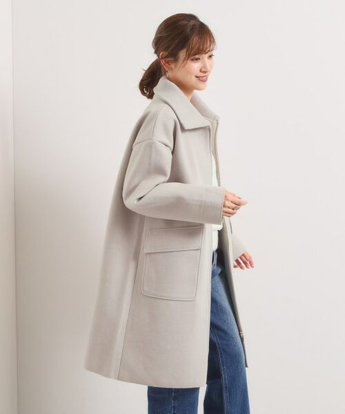 ITS'DEMO / イッツデモ ステンカラーコート | 裏リブ衿付きコート | 詳細19