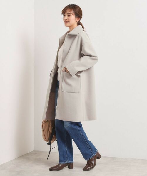 ITS'DEMO / イッツデモ ステンカラーコート | 裏リブ衿付きコート | 詳細20
