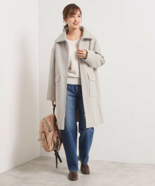 ITS'DEMO / イッツデモ ステンカラーコート | 裏リブ衿付きコート | 詳細21