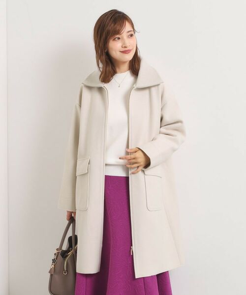 ITS'DEMO / イッツデモ ステンカラーコート | 裏リブ衿付きコート | 詳細4