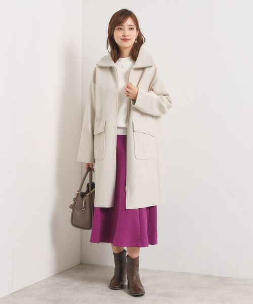 ITS'DEMO / イッツデモ ステンカラーコート | 裏リブ衿付きコート | 詳細5