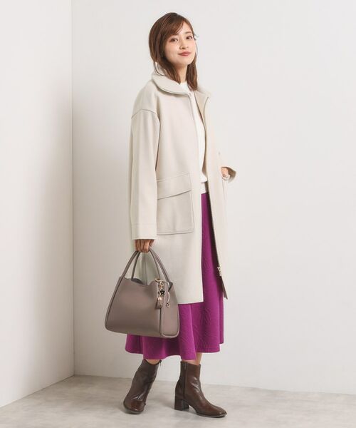 ITS'DEMO / イッツデモ ステンカラーコート | 裏リブ衿付きコート | 詳細6
