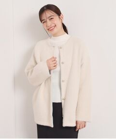 ITS'DEMO / イッツデモ カーディガン・ボレロ | 【手洗い可】フェザーWフェイスコーディガン