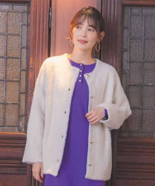 ITS'DEMO / イッツデモ カーディガン・ボレロ | 【手洗い可】フェザーWフェイスコーディガン | 詳細1