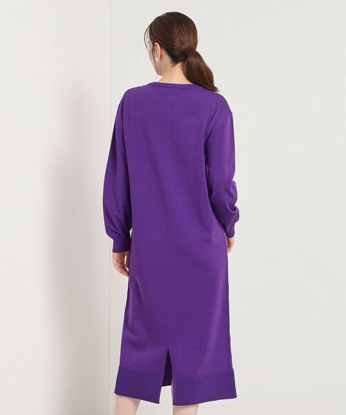 ITS'DEMO / イッツデモ ミニ丈・ひざ丈ワンピース | 【縮みに強い／洗濯機OK】ヘンリーネックニットワンピース | 詳細17