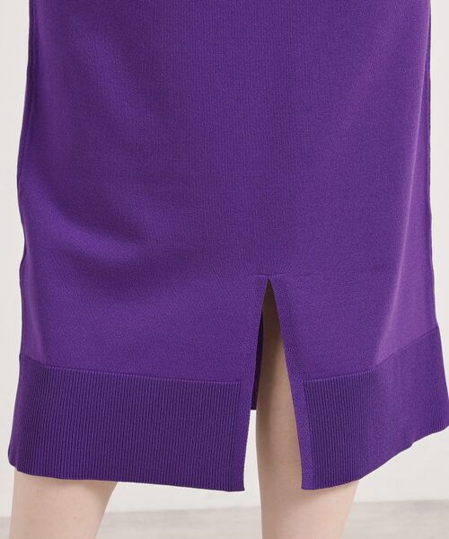 ITS'DEMO / イッツデモ ミニ丈・ひざ丈ワンピース | 【縮みに強い／洗濯機OK】ヘンリーネックニットワンピース | 詳細21