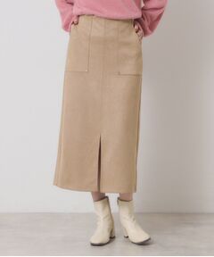 ITS'DEMO / イッツデモ ロング・マキシ丈スカート | 【マシンウォッシャブル／ウエストゴム】カットスエードスカート