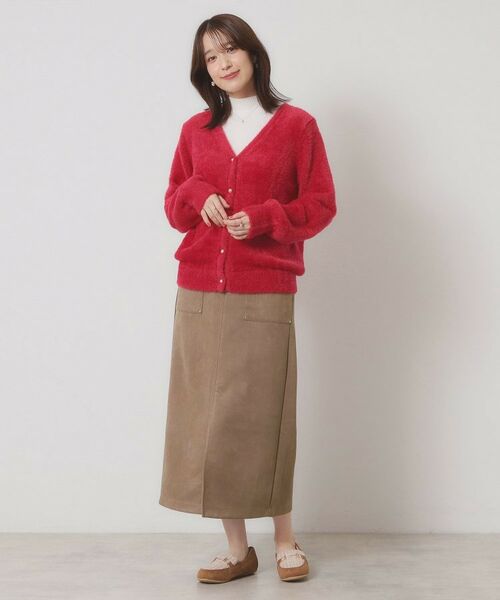 ITS'DEMO / イッツデモ ロング・マキシ丈スカート | 【マシンウォッシャブル／ウエストゴム】カットスエードスカート | 詳細10