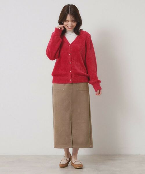 ITS'DEMO / イッツデモ ロング・マキシ丈スカート | 【マシンウォッシャブル／ウエストゴム】カットスエードスカート | 詳細11