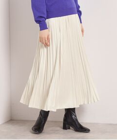 ITS'DEMO / イッツデモ ロング・マキシ丈スカート | 【手洗い可/ウエストゴム】フェイクスエードプリーツスカート