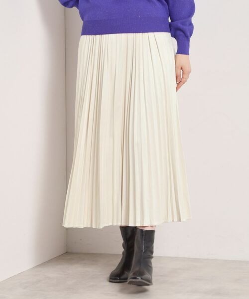 ITS'DEMO / イッツデモ ロング・マキシ丈スカート | 【手洗い可/ウエストゴム】フェイクスエードプリーツスカート | 詳細1
