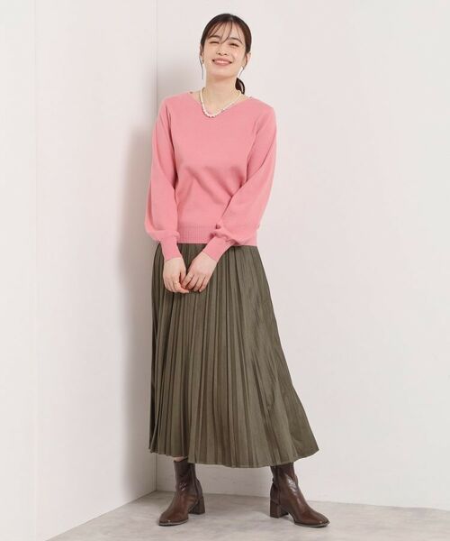 ITS'DEMO / イッツデモ ロング・マキシ丈スカート | 【手洗い可/ウエストゴム】フェイクスエードプリーツスカート | 詳細10