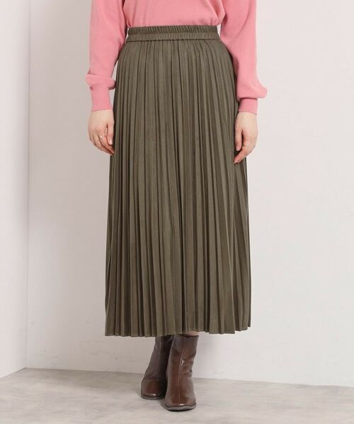 ITS'DEMO / イッツデモ ロング・マキシ丈スカート | 【手洗い可/ウエストゴム】フェイクスエードプリーツスカート | 詳細17