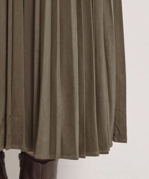 ITS'DEMO / イッツデモ ロング・マキシ丈スカート | 【手洗い可/ウエストゴム】フェイクスエードプリーツスカート | 詳細22