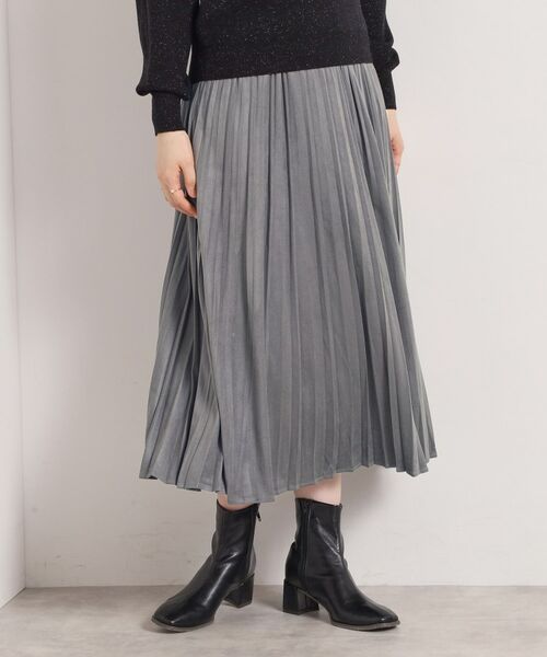 ITS'DEMO / イッツデモ ロング・マキシ丈スカート | 【手洗い可/ウエストゴム】フェイクスエードプリーツスカート | 詳細5