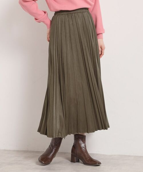 ITS'DEMO / イッツデモ ロング・マキシ丈スカート | 【手洗い可/ウエストゴム】フェイクスエードプリーツスカート | 詳細9
