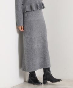 ITS'DEMO / イッツデモ ロング・マキシ丈スカート | 【手洗い可／セットアップ可】柄編みニットスカート