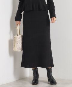 ITS'DEMO / イッツデモ ロング・マキシ丈スカート | 【手洗い可／セットアップ可】柄編みニットスカート