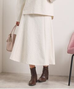 ITS'DEMO / イッツデモ スカート | 【手洗い可／セットアップ可】花柄ジャカードスカート