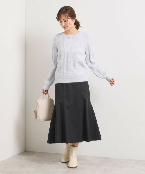 ITS'DEMO / イッツデモ スカート | 【手洗い可/ウエストゴム】ヘリンボーンマーメイドスカート | 詳細7