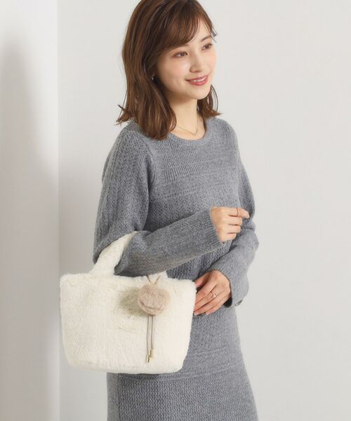 ITS'DEMO / イッツデモ トートバッグ | チャーム付きフェイクファートート | 詳細1