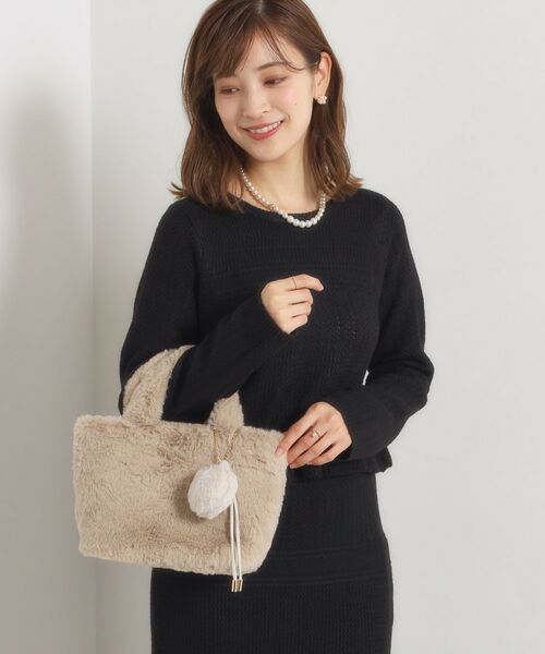 ITS'DEMO / イッツデモ トートバッグ | チャーム付きフェイクファートート | 詳細3