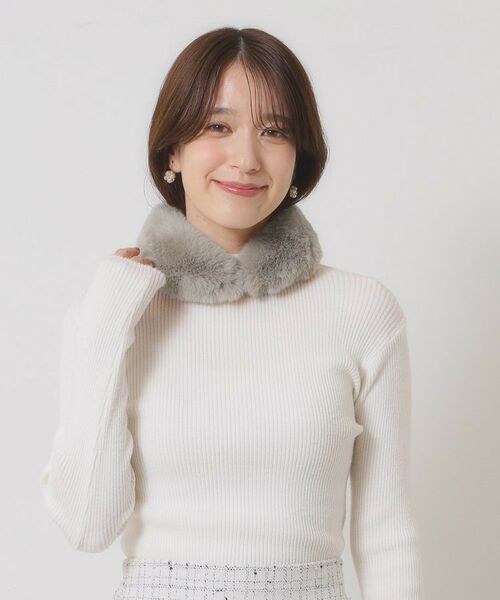 ITS'DEMO / イッツデモ マフラー・ショール・スヌード・ストール | 【手洗い可】マグネット付きファーティペット | 詳細10