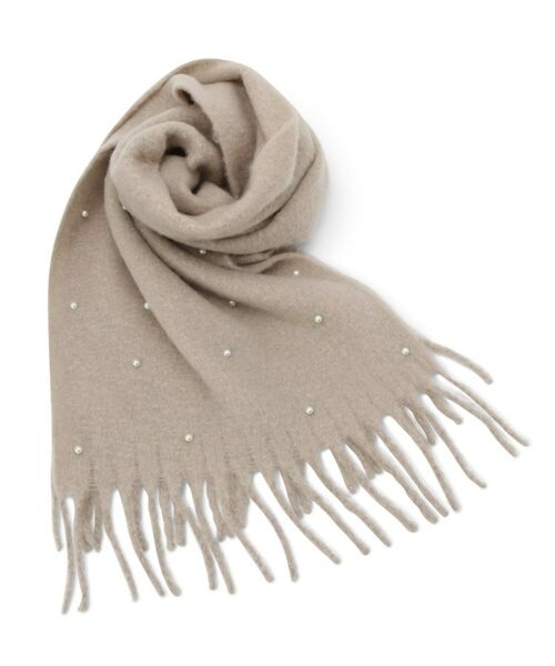 ITS'DEMO / イッツデモ マフラー・ショール・スヌード・ストール | 【手洗い可】パール調付きバルキーストール | 詳細1