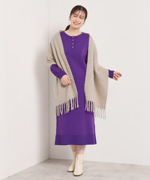 ITS'DEMO / イッツデモ マフラー・ショール・スヌード・ストール | 【手洗い可】パール調付きバルキーストール | 詳細6