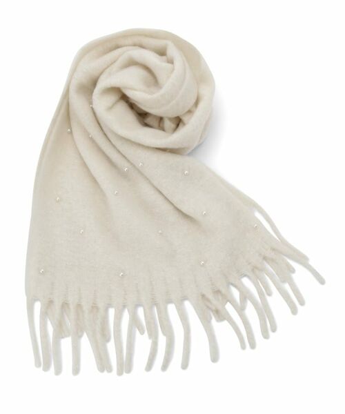 ITS'DEMO/イッツデモ 【手洗い可】パール調付きバルキーストール アイボリー(004) 00(フリーサイズ) ITS'DEMO/イッツデモ 【手洗い可】パール調付きバルキーストール アイボリー(004) 00(フリーサイズ)