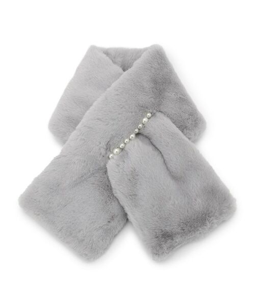 ITS'DEMO / イッツデモ マフラー・ショール・スヌード・ストール | 連パール調フェイクファーマフラー | 詳細1