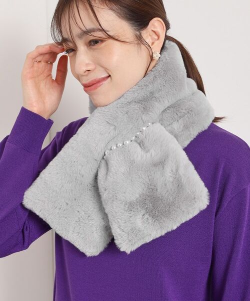 ITS'DEMO / イッツデモ マフラー・ショール・スヌード・ストール | 連パール調フェイクファーマフラー | 詳細6