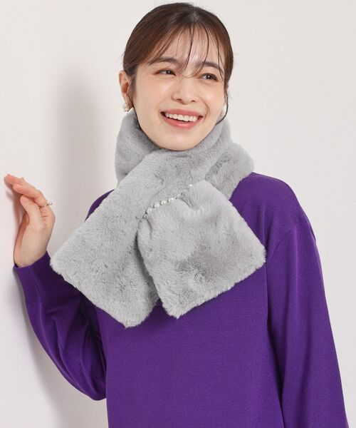 ITS'DEMO / イッツデモ マフラー・ショール・スヌード・ストール | 連パール調フェイクファーマフラー | 詳細7