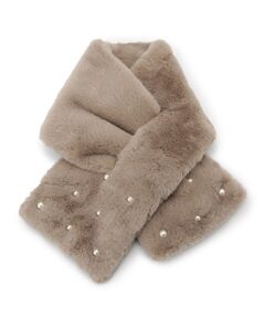 ITS'DEMO / イッツデモ マフラー・ショール・スヌード・ストール | ランダムパール調フェイクファーマフラー